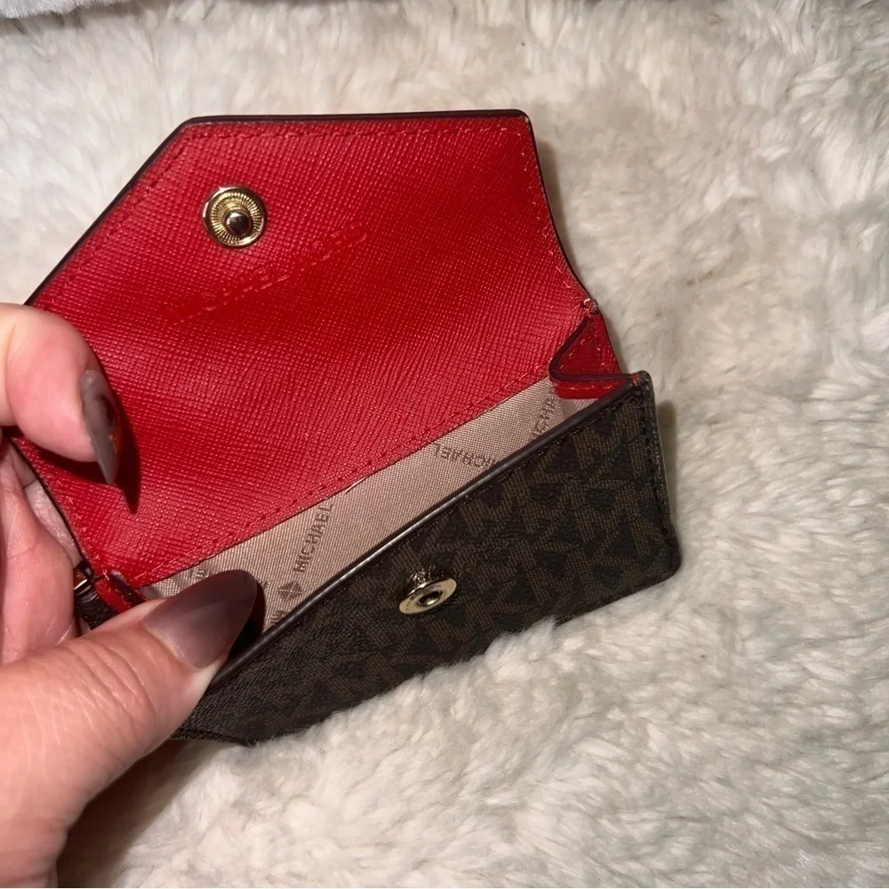 Michael kors kala Red Keychain Card Case Wallet - Picture 2 of 4